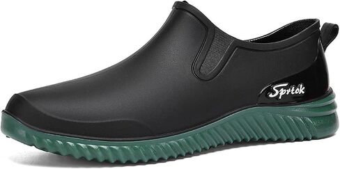 Men's Flat Deck Rain Shoes Comfortable Soft Non-Slip Waterproof Slip-On Low Top Mud Garden Shoes for Camping Lawn Care Yard Work in Saudi Arabia