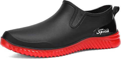 Men's Flat Deck Rain Shoes Comfortable Soft Non-Slip Waterproof Slip-On Low Top Mud Garden Shoes for Camping Lawn Care Yard Work in Saudi Arabia