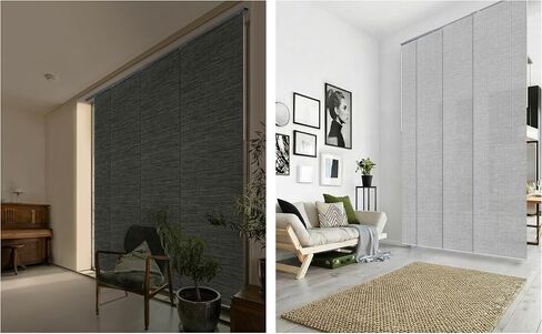Blackout & Light Filtering Bundle - Inky + Airo Sliding Panel Track Blinds, Set of 2 for Bedroom, Living Room, Patio Door in Saudi Arabia