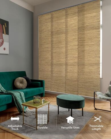 Two-Room Refresh Bundle - Mayonaka + God Rays Sliding Panel Track Blinds, Set of 2 for Living Room, Bedroom, Patio Doors in Saudi Arabia