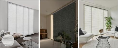 Summer Home Makeover Bundle - Mica + Inky + Horizon Sliding Panel Track Blinds, Set of 3 for Living Room, Bedroom & Study in Saudi Arabia