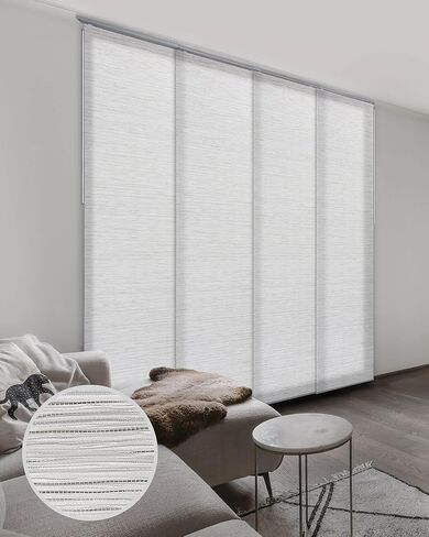 Summer Home Makeover Bundle - Mica + Inky + Horizon Sliding Panel Track Blinds, Set of 3 for Living Room, Bedroom & Study in Saudi Arabia