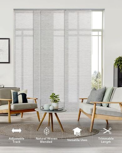 Summer Home Makeover Bundle - Mica + Inky + Horizon Sliding Panel Track Blinds, Set of 3 for Living Room, Bedroom & Study in Saudi Arabia