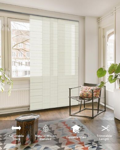Summer Home Makeover Bundle - Mica + Inky + Horizon Sliding Panel Track Blinds, Set of 3 for Living Room, Bedroom & Study in Saudi Arabia