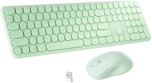 x UBOTIE Wireless Keyboard and Mouse Combo with 110 Round Keycaps, Power Switch, and Scissor-Switch Typing Feel – Ideal for Office Use(Purple Gradient) in Saudi Arabia
