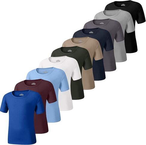 10-Pack Boys Shirts Youth Athletic Quick Dry Boys T Shirts Kids Mesh Short Sleeve Workout Tees (4T-18Y) in Kuwait