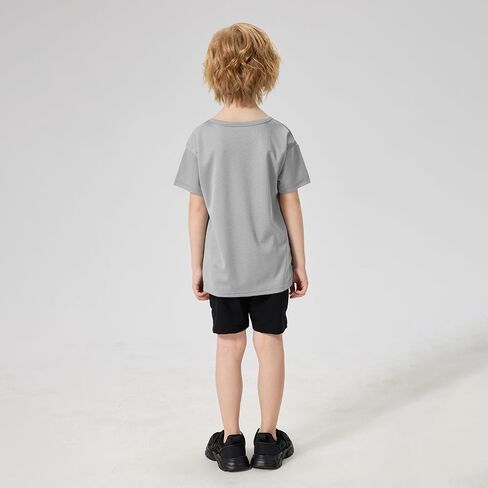 10-Pack Boys Shirts Youth Athletic Quick Dry Boys T Shirts Kids Mesh Short Sleeve Workout Tees (4T-18Y) in Saudi Arabia