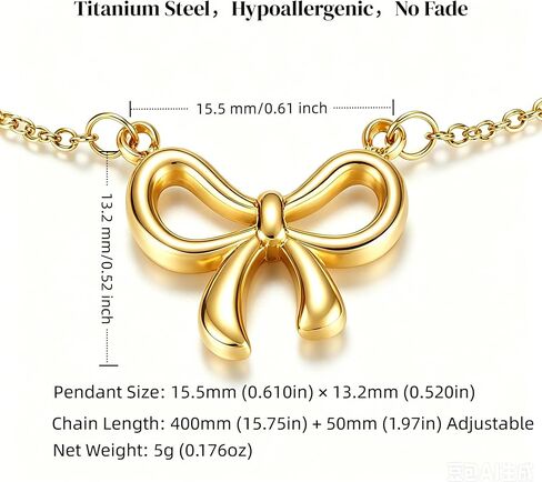 13th Birthday Gifts for Girls - Gold Bow Necklace with Encouragement Card, Cute Dainty Bow Pendant Jewelry, Meaningful Birthday Gift for Teen Girls Daughter Granddaughter Niece in Saudi Arabia