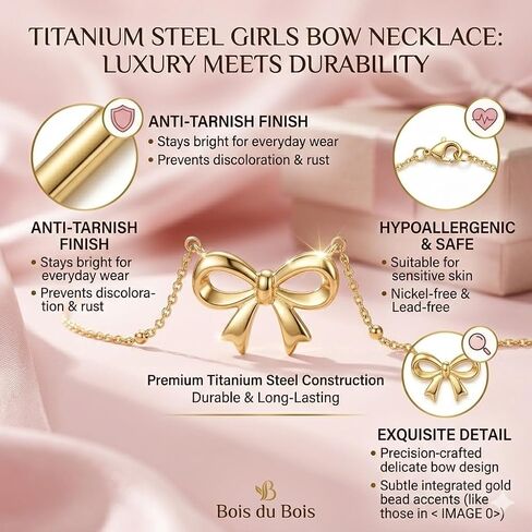13th Birthday Gifts for Girls - Gold Bow Necklace with Encouragement Card, Cute Dainty Bow Pendant Jewelry, Meaningful Birthday Gift for Teen Girls Daughter Granddaughter Niece in Saudi Arabia