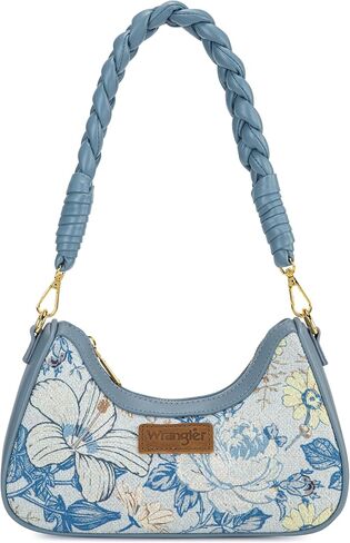 Wrangler Vintage Floral Print Hobo Bag Braided Handle Shoulder Bag for Women in Kuwait