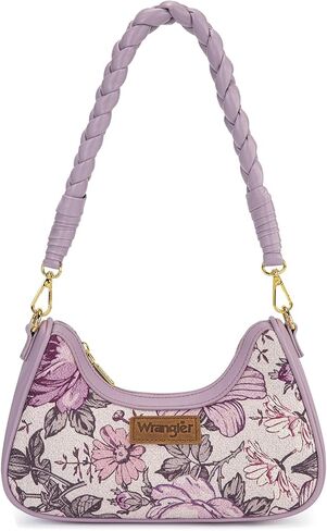 Wrangler Vintage Floral Print Hobo Bag Braided Handle Shoulder Bag for Women in Kuwait