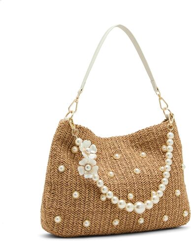 Betsey Johnson Straw Hobo with Pearl Strap in Kuwait