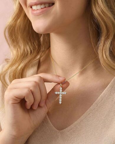 Eryuor Always Remember You Are Loved - 14K Gold Cubic Zirconia Cross Necklace Religious Christian Gifts for Girls Women Teens in Saudi Arabia