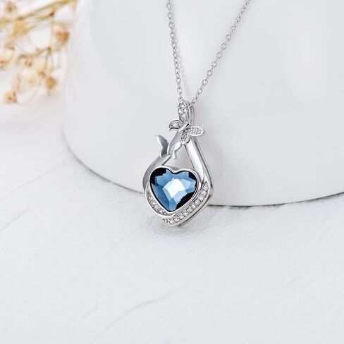Urn Necklace for Ashes 925 Sterling Silver Butterfly Dragonfly Cremation Keepsake Memorial Jewelry with Heart Crystal from Austria in Kuwait