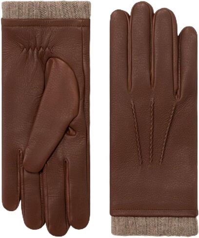 Fratelli Orsini Winter Gloves Lorenzo Brown for Men - Lambskin Leather Winter Gloves - color Brown in Saudi Arabia