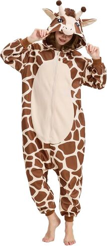 Giraffe Onesie Pajamas for Adults Halloween Costume Animal Unisex One-Piece Cosplay Men and Women in Saudi Arabia