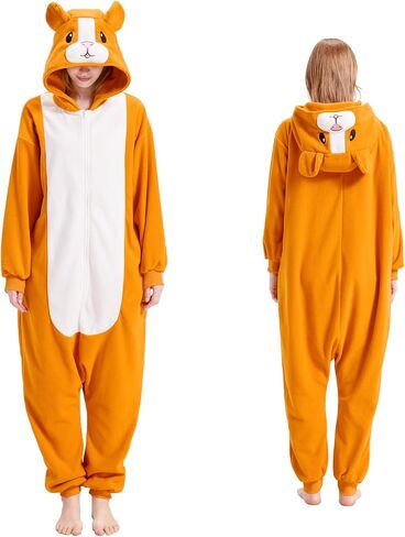 Adult Hamster Onesie Pajamas Halloween Guinea Pig Costume Cosplay Animal One-piece for Women Men in Saudi Arabia
