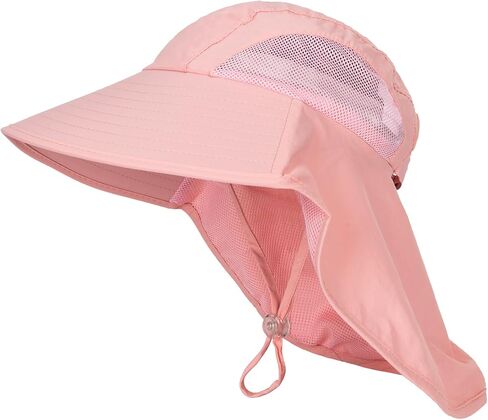 Kids Sun Hat UV Protection Summer Beach Hats with Neck Flap Wide Brim Bucket Hat for Boys Girls Age 5-10 in Kuwait