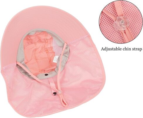 Kids Sun Hat UV Protection Summer Beach Hats with Neck Flap Wide Brim Bucket Hat for Boys Girls Age 5-10 in Kuwait