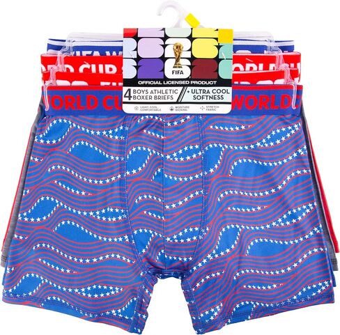 FIFA Boys' Amazon Exclusive World Cup 4-pack Athletic Boxer Briefs for Usa, Mexico & Argentina in Kuwait