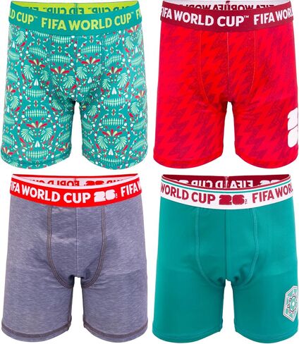 FIFA Boys' Amazon Exclusive World Cup 4-pack Athletic Boxer Briefs for Usa, Mexico & Argentina in Kuwait