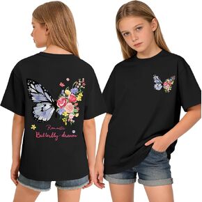 Girls Shirts Short Sleeve Graphic Tees Tops Cute Summer T Shirts for Teen Girls Trendy Clothes Size 5-14 Years in Kuwait