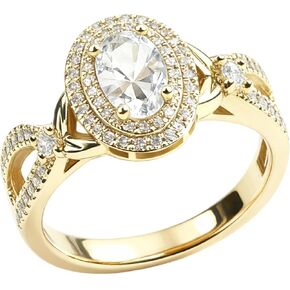 14K Gold Plated 925 Sterling Silver CZ Ring for Women,Promise Ring Dainty Oval Cut Cubic Zirconia Engagement Rings Bands Jewelry Gift for Her Women Wedding Anniversary Size:6-10 in Saudi Arabia