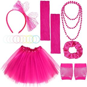 CICOCI 80s Costume Accessories Kids 80s outfits Set TUTU Skirt For Girls 80's Jelly Bracelets Leg Warmers Set in Saudi Arabia