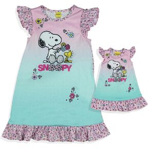 INTIMO Peanuts Nightgown Toddler Girls Snoopy and Woodstock Pajamas with Matching Doll Gown in Saudi Arabia
