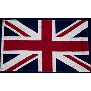 BRITISH UNION JACK FLAG 3 FT X 5 FT 100% COTTON & EMBROIDERED PATCH COMBO UK Great Britain British Empire by United Kingdom in Saudi Arabia