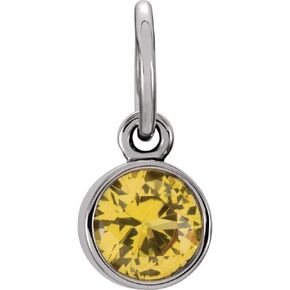 The Black Bow 14k White Gold 4mm Imitation Citrine Charm or Pendant Enhancer in Kuwait