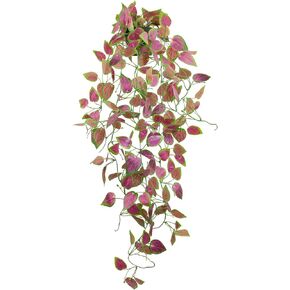 LOYWREE Small Fake Hanging Plant Artificial Potted Plants for Indoor Outdoor Aesthetic - 39in Realistic Faux Hanging Pothos with Ivy Vine for Shelf Decor in Home Office Gardens Greenery (Black Pot) in Saudi Arabia