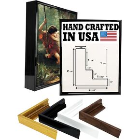 WHOLESALE ARTS AND FRAMES 2-1/8" Deep Polystyrene 18x26 Walnut Floater Picture Frame- Factory Assembled for 0.75 1.5 1.75 Stretched Canvas by Wholesaleartsframes-com Floating Frame Made in USA in Saudi Arabia