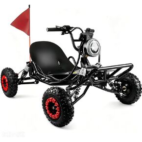 Electric Go Kart, 2000W Motor Go Kart for Adults & Kids with Premium Steel Tubular Frame, 3 Speed Off-Road Kart with 8'' Off-Road Tires, Hydraulic/Rear Disc Brake, Up to 30MPH (Black, Electric) in Saudi Arabia