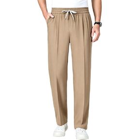 Mens Sweatpants Casual Loose Fit Straight Leg Trousers Solid Color Lightweight Outdoor Sweatpants with Pockets in Saudi Arabia
