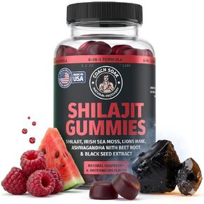 Coach Soak Shilajit Gummies 6-in-1: Tasty Raspberry Watermelon Flavor with Ashwagandha, Lion’s Mane, Irish Sea Moss, Beet Root & Black Seed Oil - Lab Tested Pure Shilajit for Men and Women | 60 ct in Saudi Arabia