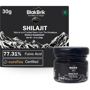 Pure Himalayan Shilajit Resin, High Potency - 77% Fulvic Acid, 80+ Trace Minerals, Supports Energy Boost & Immune Support, Lab Tested for Purity, Pack of 1, 60 Servings of 500 mg in Saudi Arabia