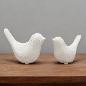 2PCS Small Birds Statues, Modern Home Decor Bird Sculptures, Animal Figurines Decorative Ornaments for Living Room, Bedroom, Office Desktop, Bookshelf, Coffee Table, Cabinets, Gifts for Bird Lovers in Saudi Arabia