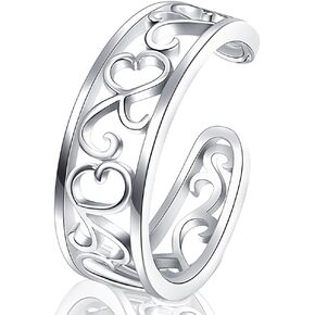 Silver Toe Rings for Women Non Tarnish Adjustable Open Band Toe Ring Summer Beach Toe Rings Foot Jewelry in Saudi Arabia