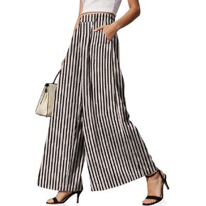 TARSE Women's Linen Palazzo Pants 2026 Wide Leg High Waisted Printed Flowy Pleated Casual Dressy Trousers with Pockets in Kuwait