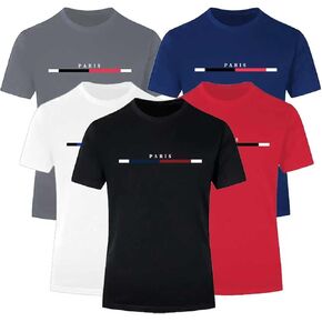 Man Paris Graphic T-Shirt, Polyester, High Durability, Multiple Colors, Double-Stitched in Saudi Arabia
