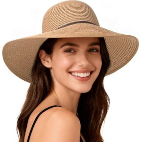 Sun Hats for Women, Straw Hats UPF 50+ Sun Protection, Wide Brim Womens Beach Hat for Summer Travel in Saudi Arabia