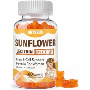 ABYSSUS Sunflower Lecithin Gummies 1200mg with Phosphatidyl Choline, Women’s Daily Supplement for Brain, Liver & Cell Health – Sugar Free, Soy Free, Non-GMO – 60 Count in Saudi Arabia