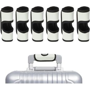 uxcell 6 Pcs Luggage Handle Wrap, Hollow Neoprene Handbag Grip Cover Protector Luggage Identifiers Suitcase Handle Wraps for Luggage Suitcase Travel Bags, Black in Saudi Arabia