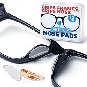 Anti-Slip Nose Pads for Glasses, Dual-Grip Design with 3M Frame Adhesive and Silicone Nose Grip, Ultra-Thin 0.03" Stick-On Eyeglass Pads, Clear in Saudi Arabia