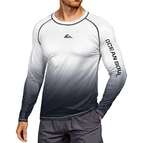 Mens UPF 50+ Rash Guard Sun Protection Moisture Wicking Long Sleeve Swimwear (S-XXL) in Saudi Arabia