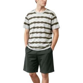 Men's Short Sleeve Pajama Set Summer Breathable Soft Sleepwear Loungewear Cozy PJs in Saudi Arabia