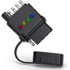 4-Way Flat Trailer Wiring Tester - 4 Pin Male & Female Trailer Light Tester with Bright Indicators, Continuity Test & Double End Design, Trouble Shooter for Turn Signal & Tail Lights in Saudi Arabia