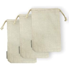 3 Pcs Cotton Breathable Dust-Proof Drawstring Storage Pouch Multi-Functional Bags,12x15 Inch Heavy Duty Reusable Canvas Cotton Muslin Bags,Perfect for Organizing,12 x 15 inch in Saudi Arabia
