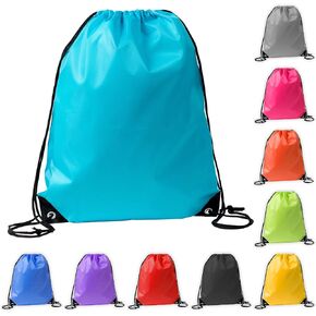 50 Pack Drawstring Backpacks Bulk – Durable Nylon String Bags for Gym, Sports & Travel – Large Cinch Sack Backpack for Men, Women & DIY Custom – 10 Assorted Colors (13.4 x 16.5 Inch) in Saudi Arabia